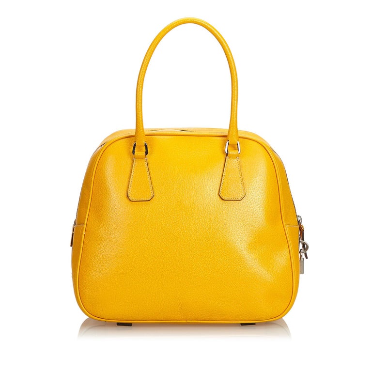 Prada Yellow Cloth Handbag