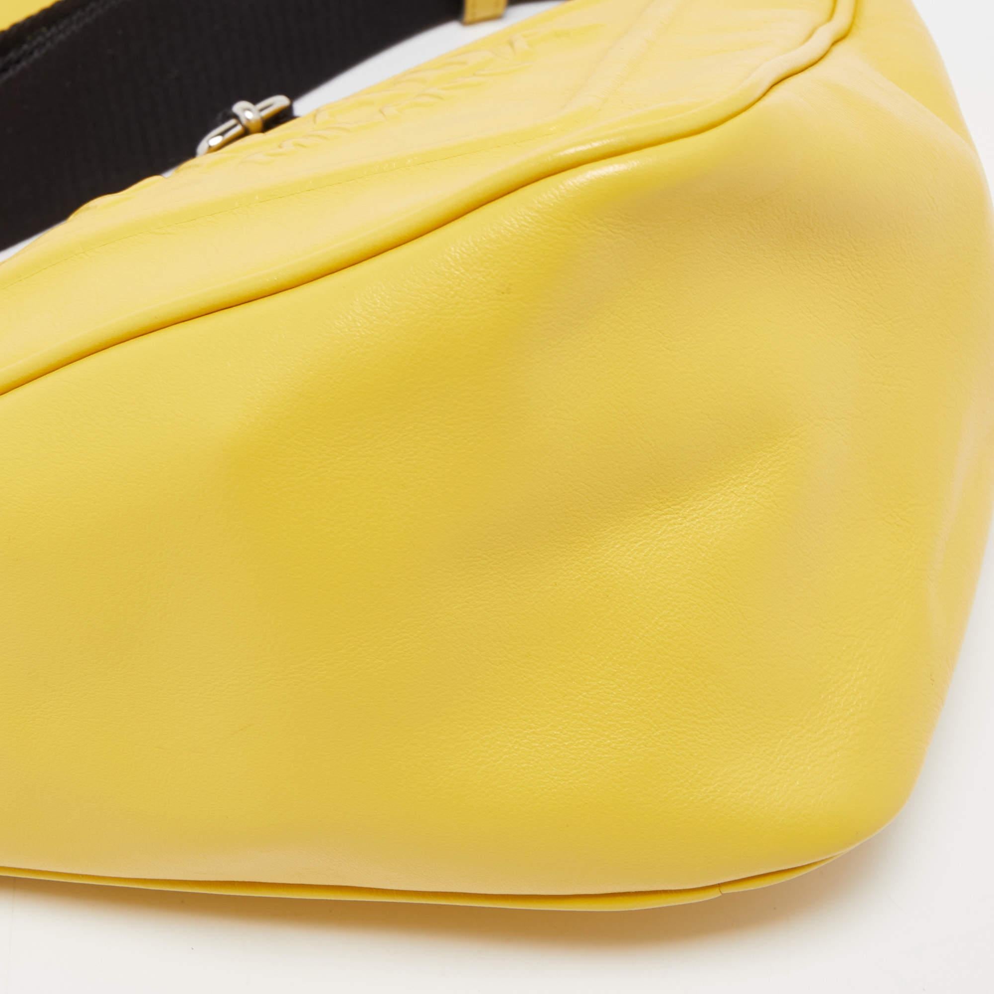 Prada Yellow Leather Triangle Shoulder Bag 2