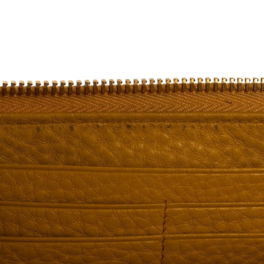 Prada Yellow Leather Zip Around Wallet 1
