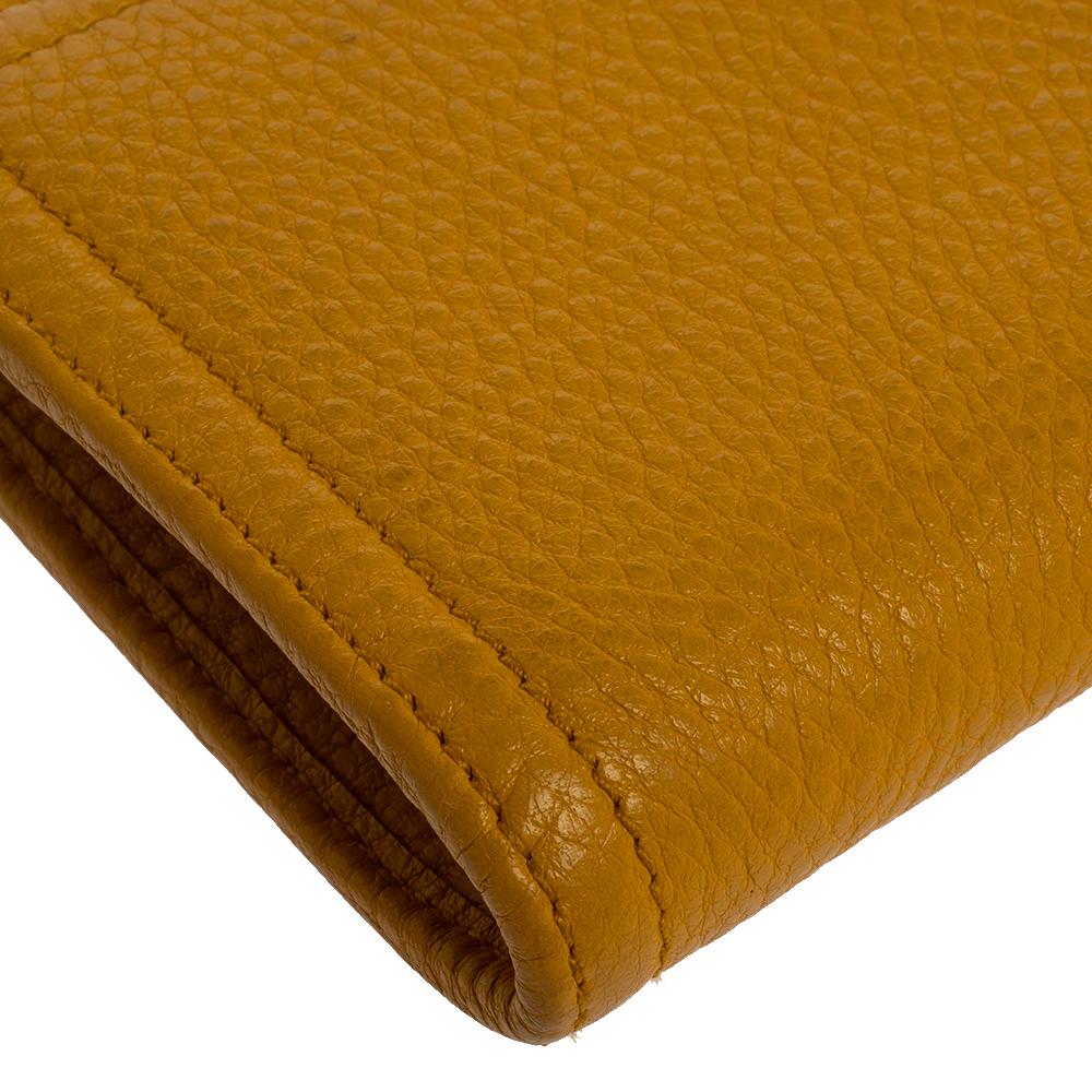 Prada Yellow Leather Zip Around Wallet 2