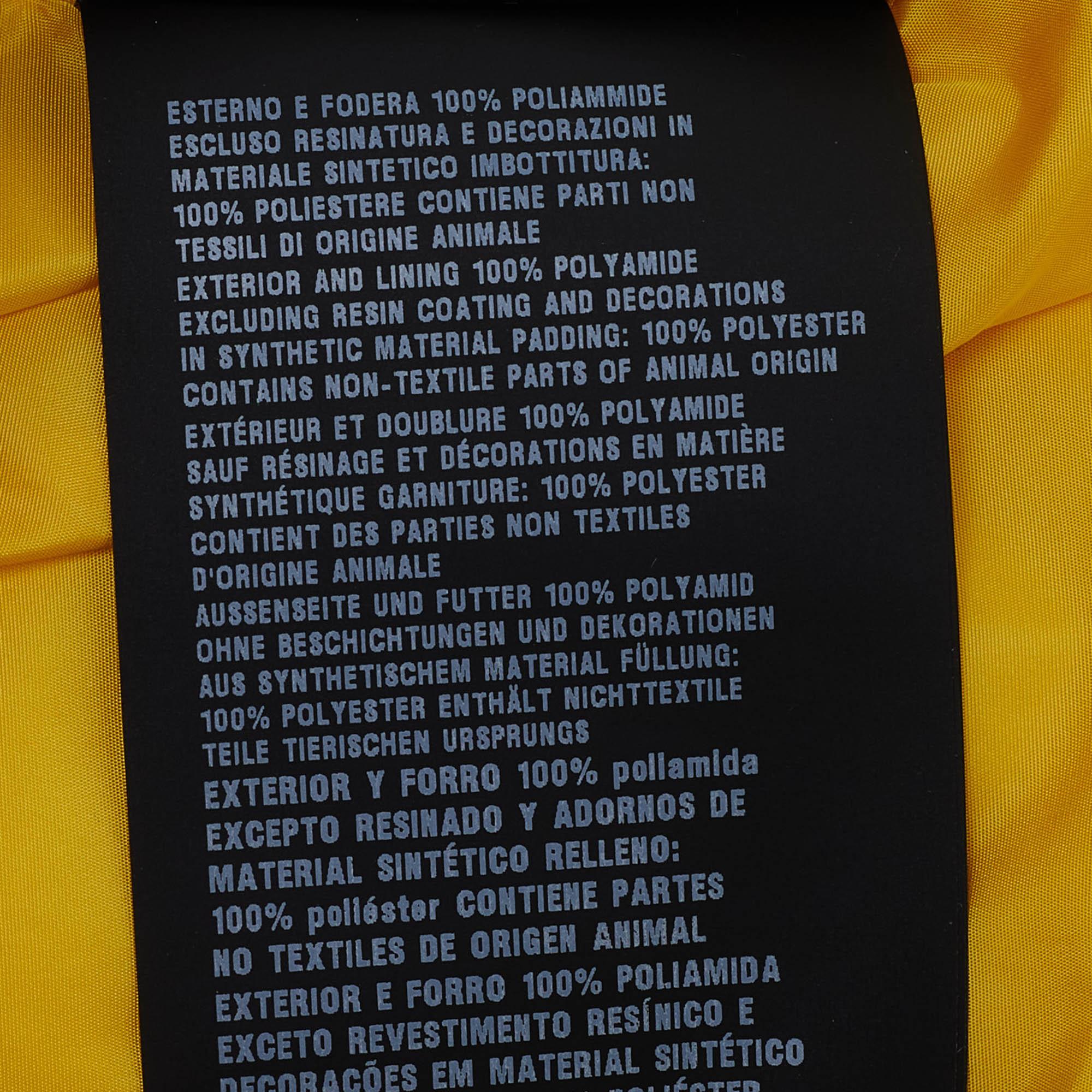 Prada Yellow Nylon Padded Button Front Jacket XL For Sale 1