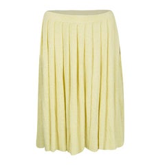 Prada Yellow Pleated Terry Cloth Skirt M