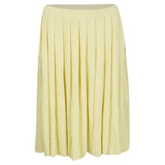 Prada jupe en tissu éponge plissée jaune M