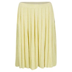 Prada Yellow Pleated Terry Cloth Skirt M