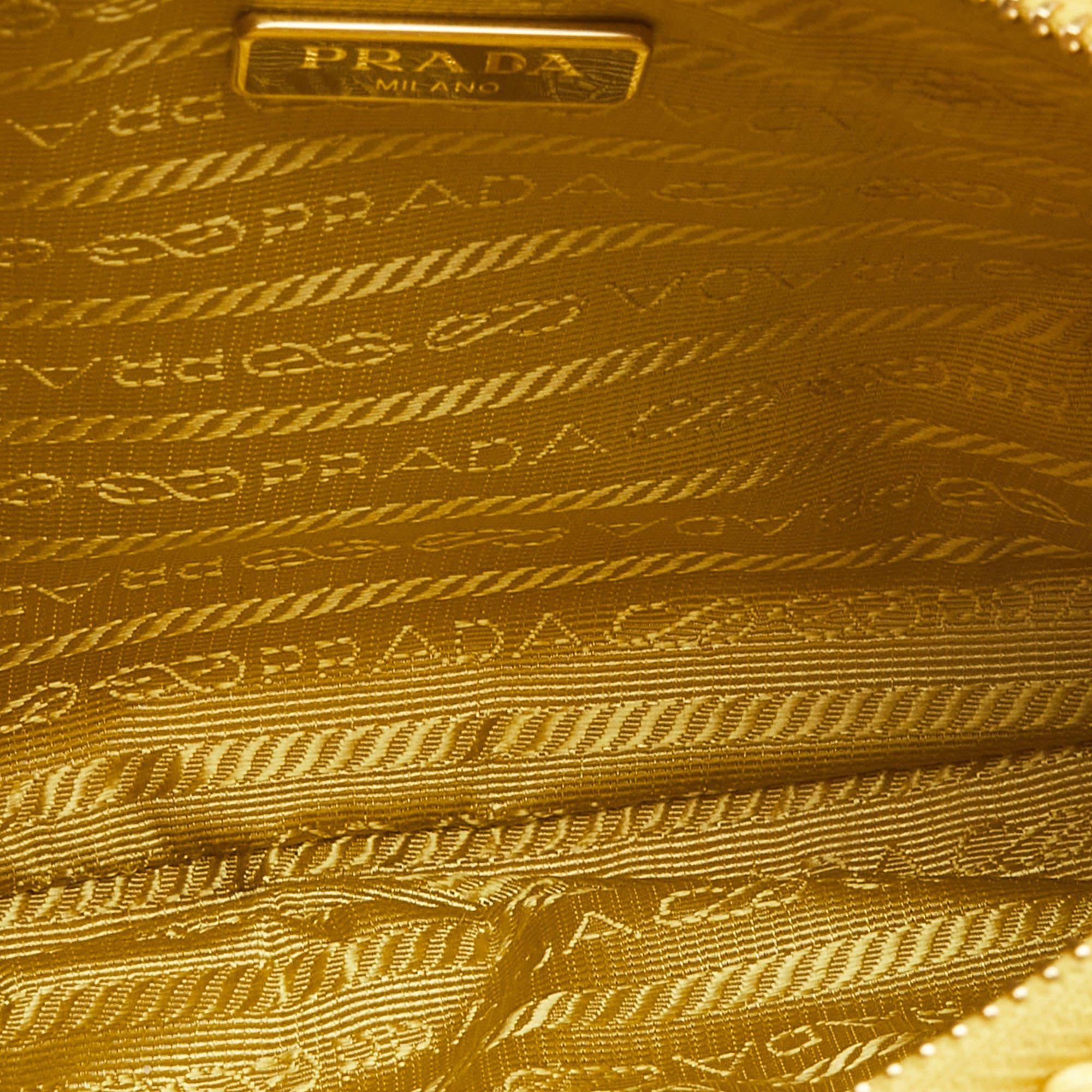 Prada Yellow Raffia and Leather Re-Edition 2005 Baguette Bag 6