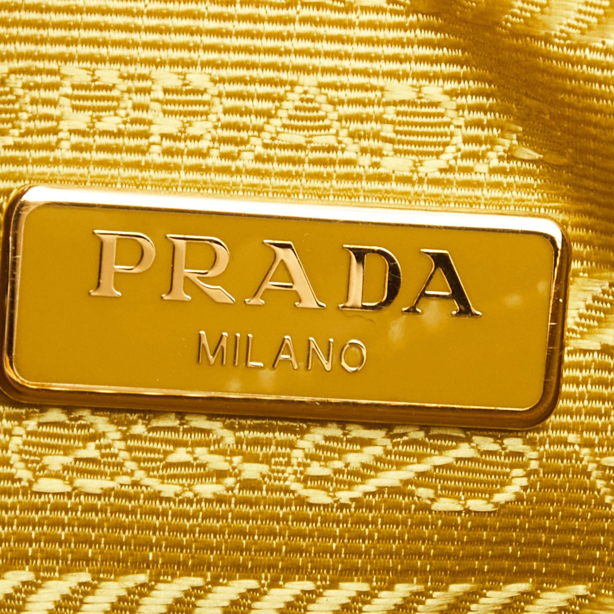 Prada Yellow Raffia and Leather Re-Edition 2005 Baguette Bag 7