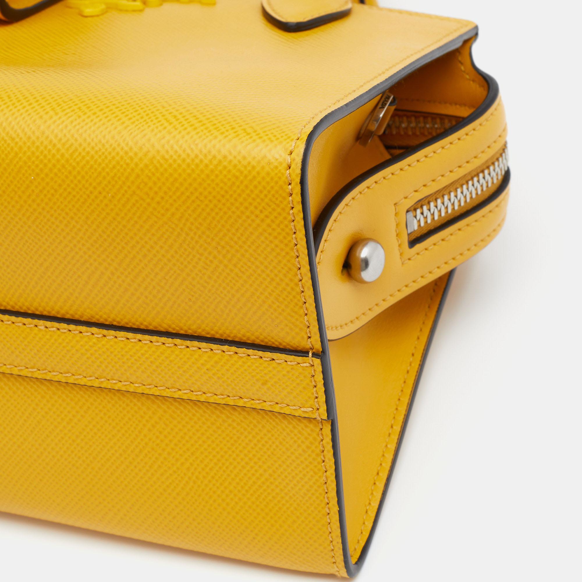 prada milano yellow bag