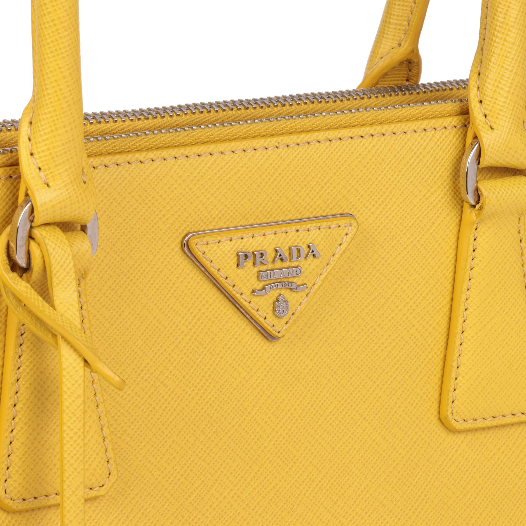 PRADA Yellow Saffiano Leather Galleria Tote 3