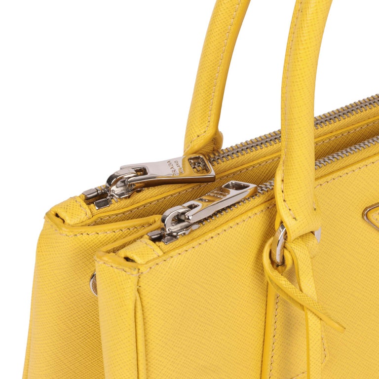 Prada Bauletto Bag Saffiano Leather Medium Yellow 2162912