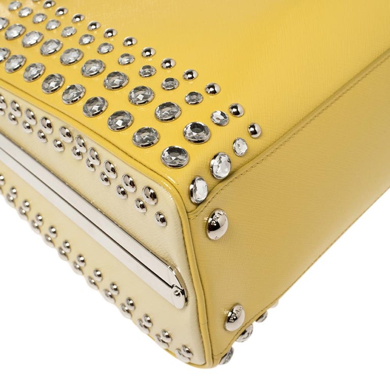 Promenade leather handbag Prada Yellow in Leather - 35643515