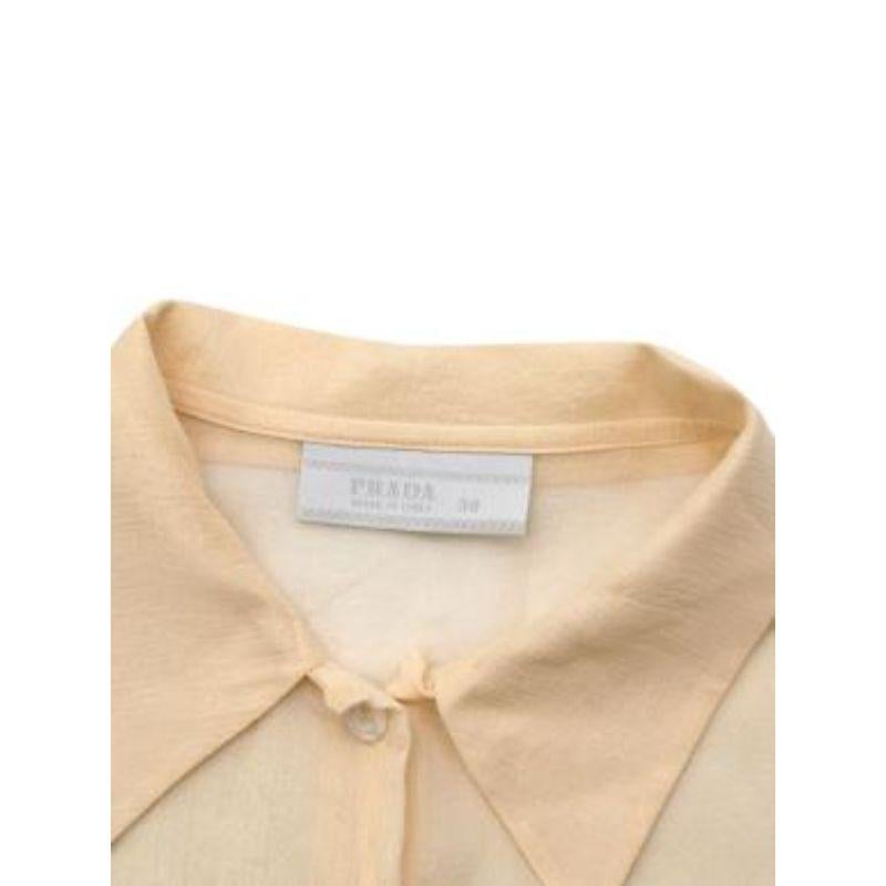 Women's Prada Yellow Silk Crepe Drawstring Sleeveless Blouse For Sale