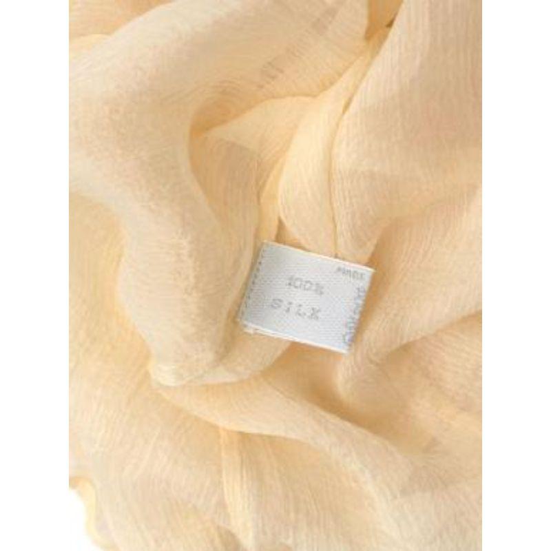 Prada Yellow Silk Crepe Drawstring Sleeveless Blouse For Sale 3