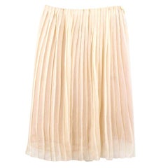 Prada Yellow Silk Pleated Skirt Current Collection US 2/4