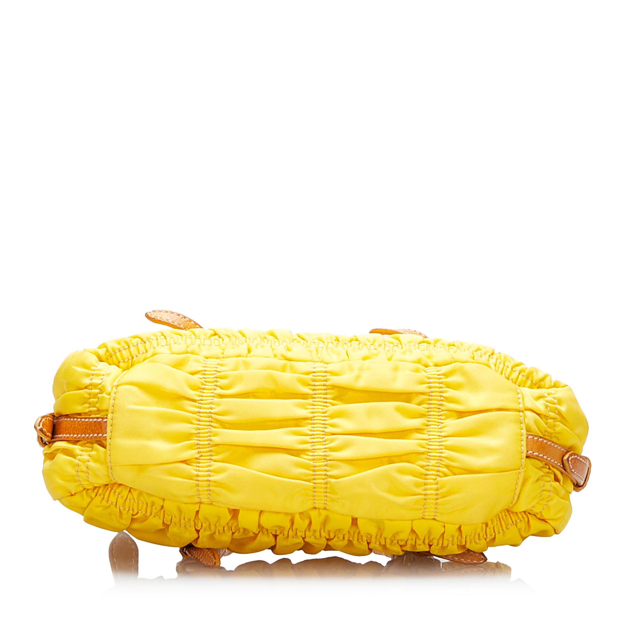 Women's or Men's Prada Yellow Tessuto Gaufre Satchel