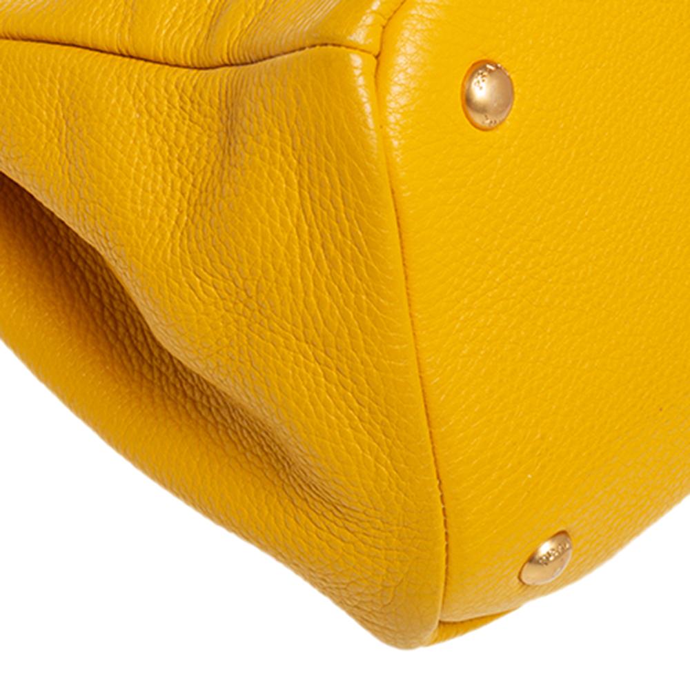 Prada Yellow Vitello Daino Leather Tote 5