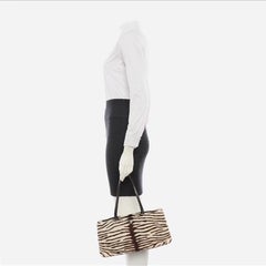 Prada Zebra Print Pony-style Calfskin Leather Brown Shoulder Bag