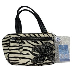 Prada Zebra Print Ponyhair Calfskin Leather Handbag