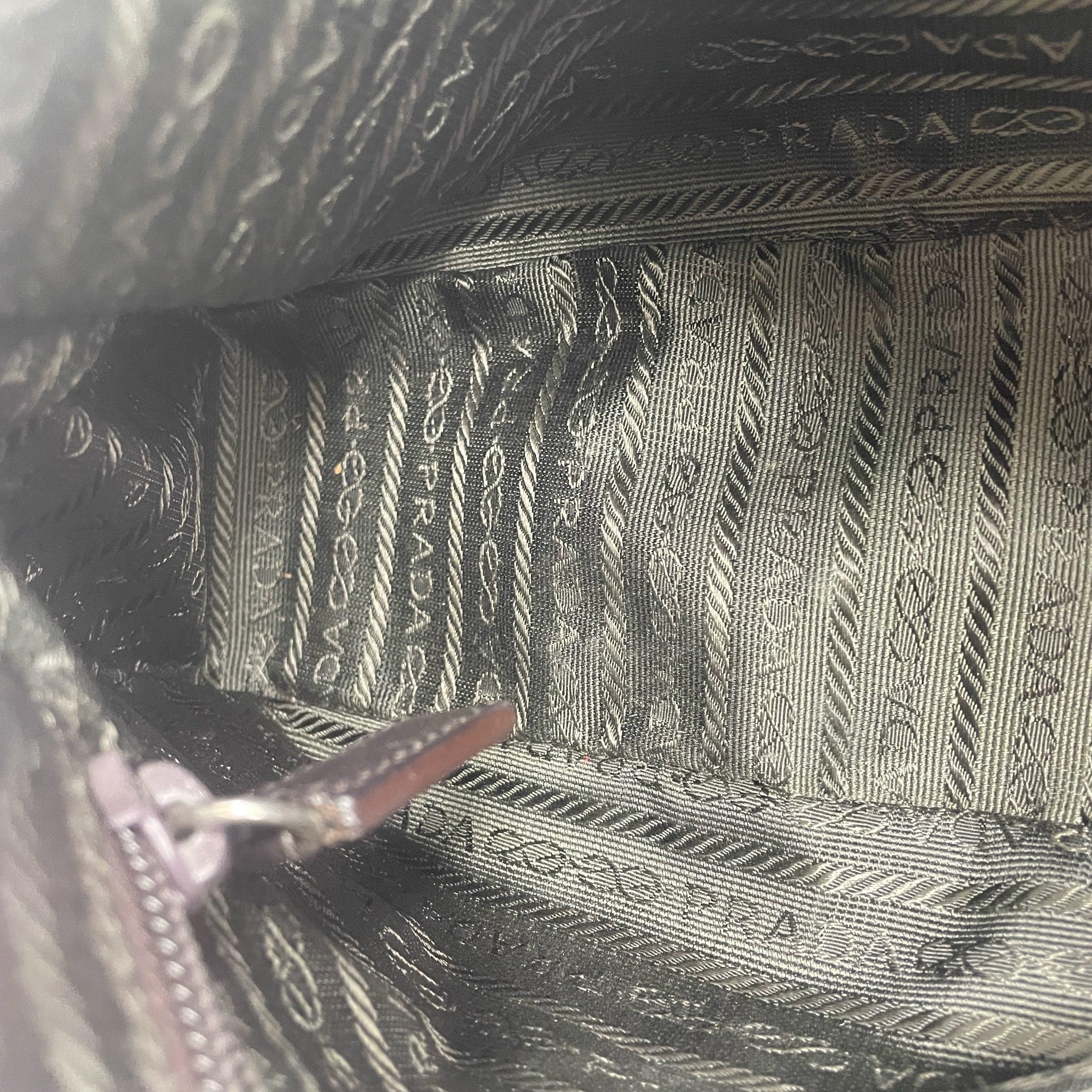 Prada - Borsa a tracolla in pelle di vitello con stampa a zebrano in vendita 5