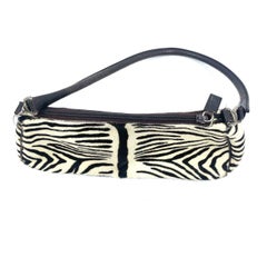 Prada Zebra Print Ponyhair Calfskin Leather Shoulder Bag