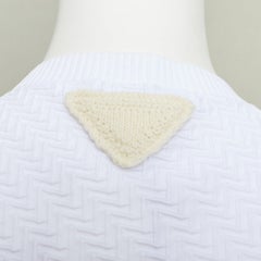 PRADA zigzag micro texture geometric long sleeve winter crewneck sweater IT48 M