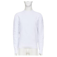 PRADA zigzag micro texture geometric long sleeve winter crewneck sweater IT48 M