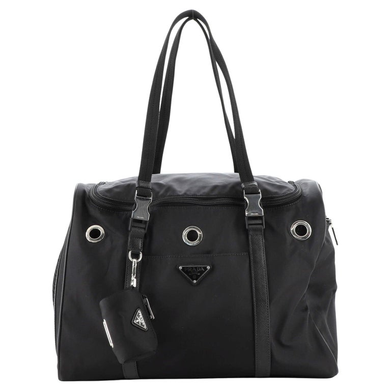 Prada Zip Around Pet Carrier Handbag Tessuto Medium at 1stDibs