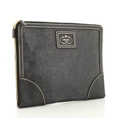 Prada  Zip Around Portfolio Saffiano Leather