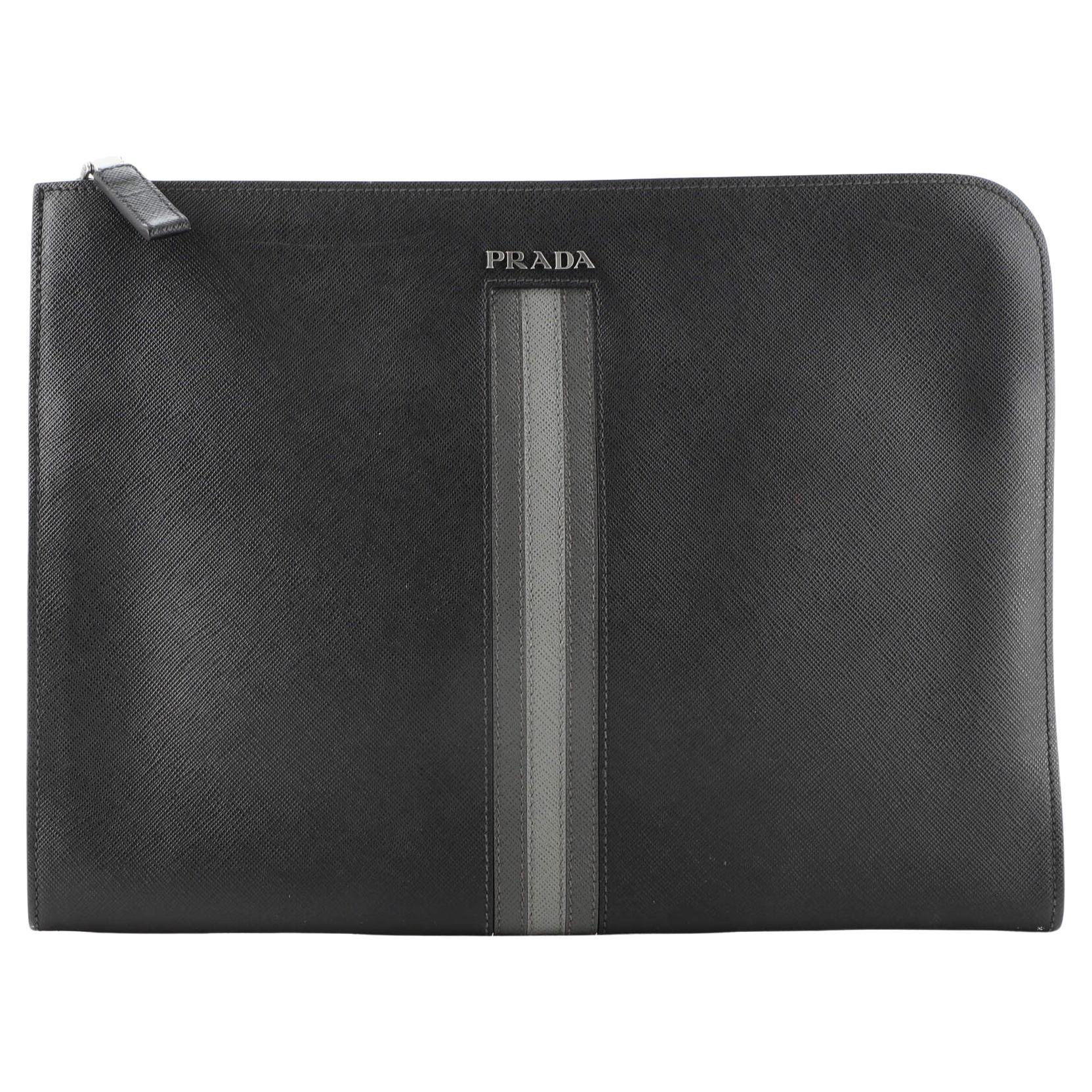 Prada Zip Around Portfolio Saffiano Leather Small