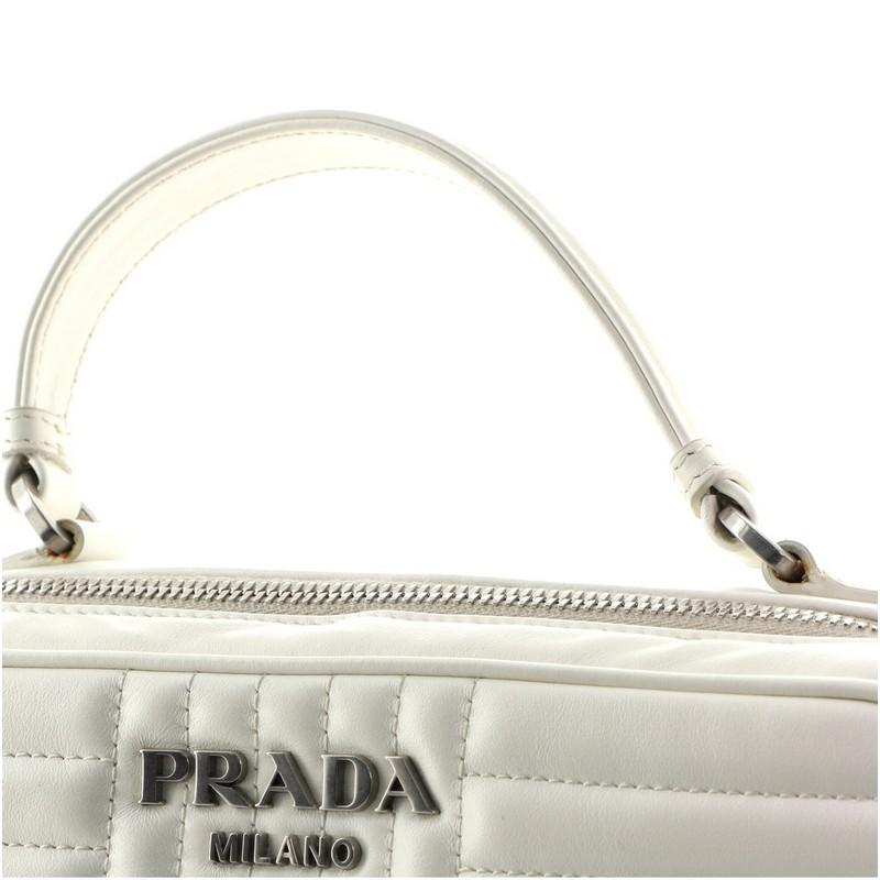 Prada Zip um Top Handle Bag Diagramme gesteppte Leder Medium 2