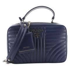 Prada Zip Around Top Handle Bag Diagramme Quilted Leather Medium