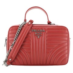 Prada Zip Around Top Handle Bag Diagramme Quilted Leather Medium