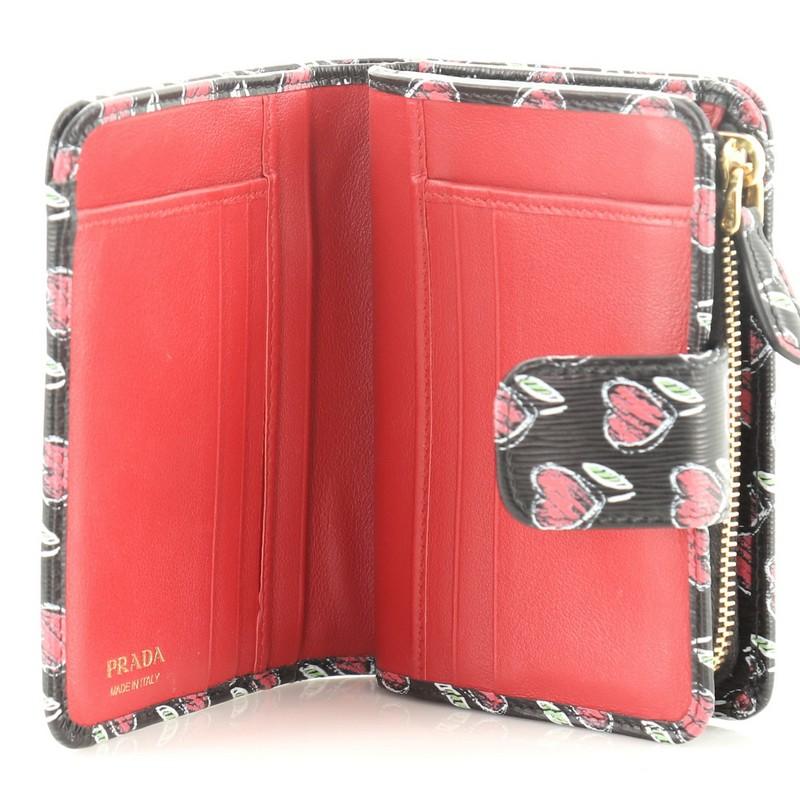 Women's or Men's Prada Zip Around Wallet Printed Leather Compact