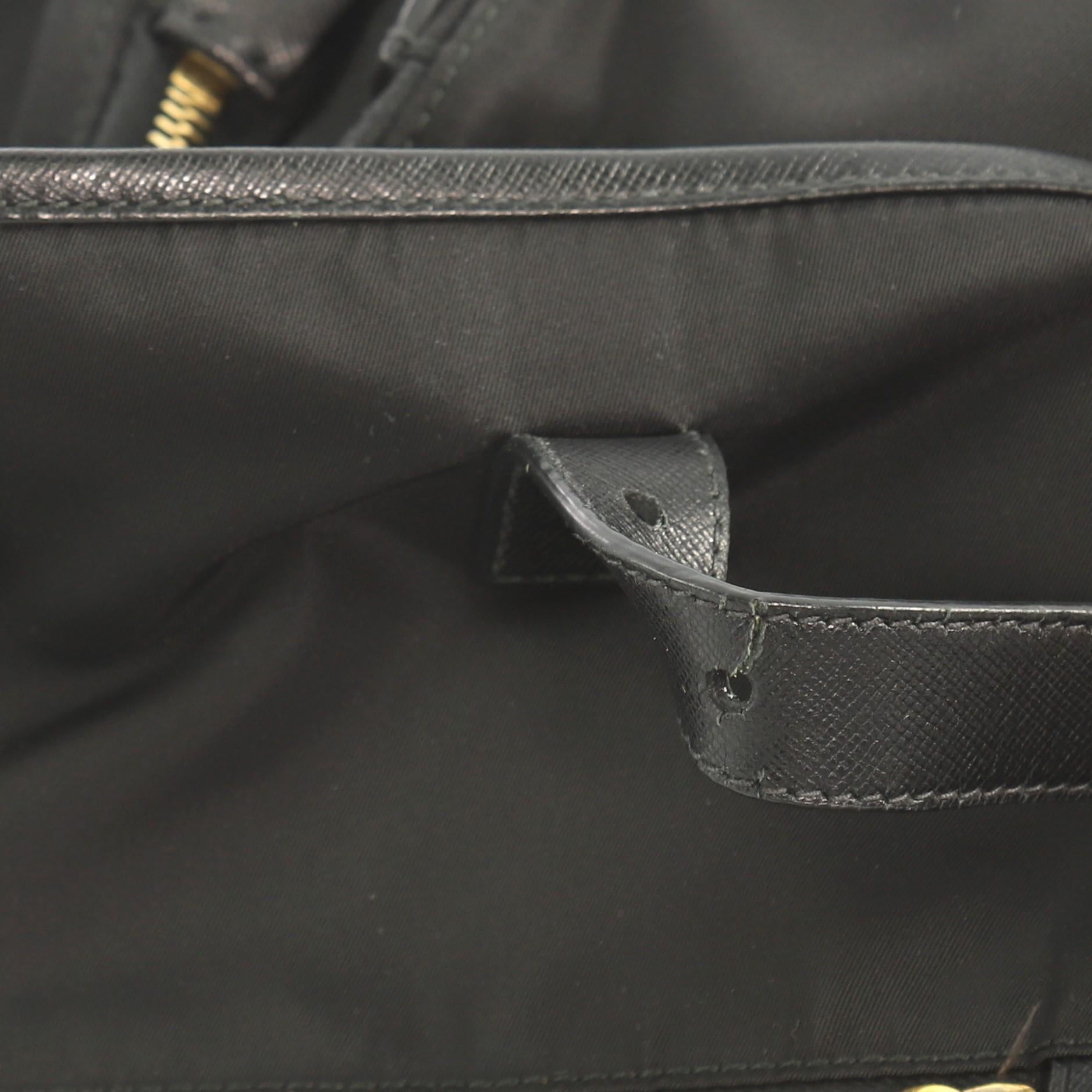 Women's Prada Zip Buckle Messenger Bag Tessuto Large