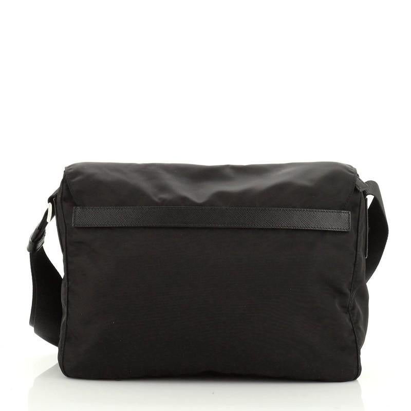 Prada Zip Buckle Messenger Bag Tessuto Medium In Good Condition In NY, NY
