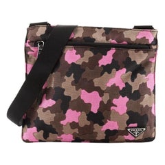 Prada Zip Crossbody Tasche Camouflage Canvas Medium