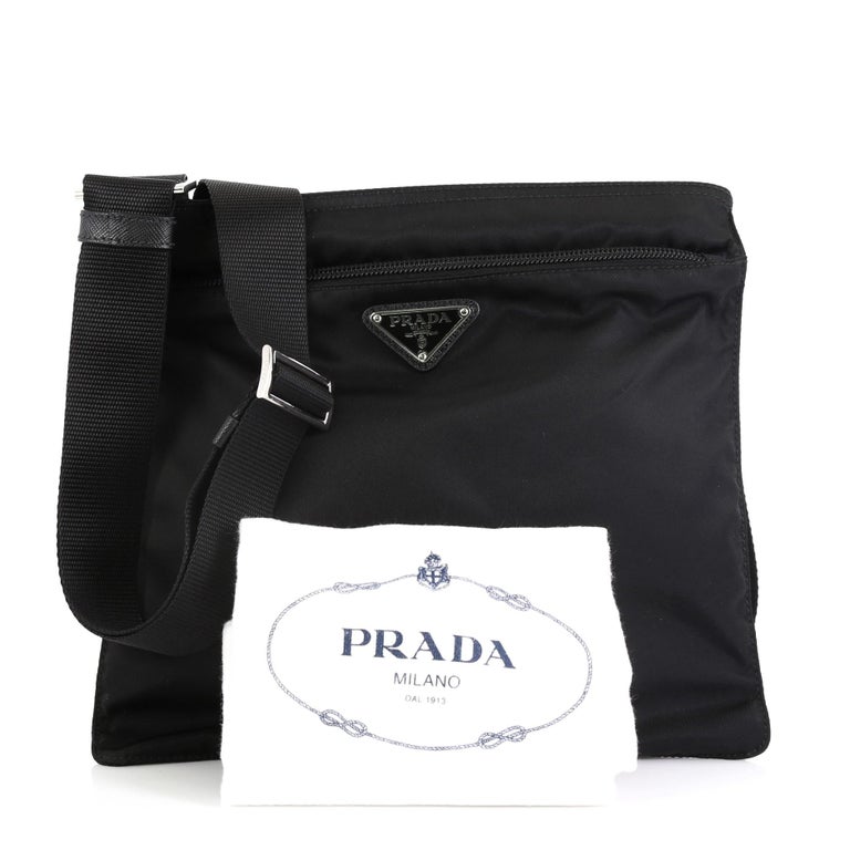 Prada Zip Messenger Bag Tessuto Medium at 1stDibs