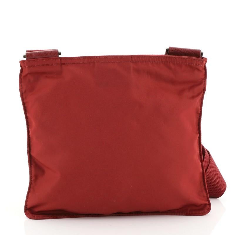 Brown Prada Zip Messenger Bag Tessuto Medium