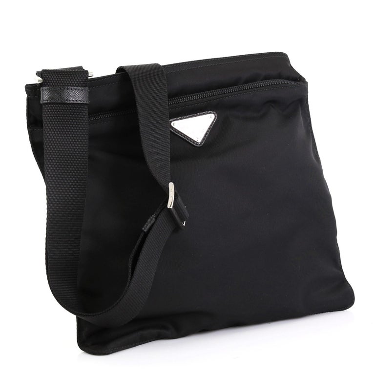 Prada Zip Messenger Bag Tessuto Medium at 1stDibs
