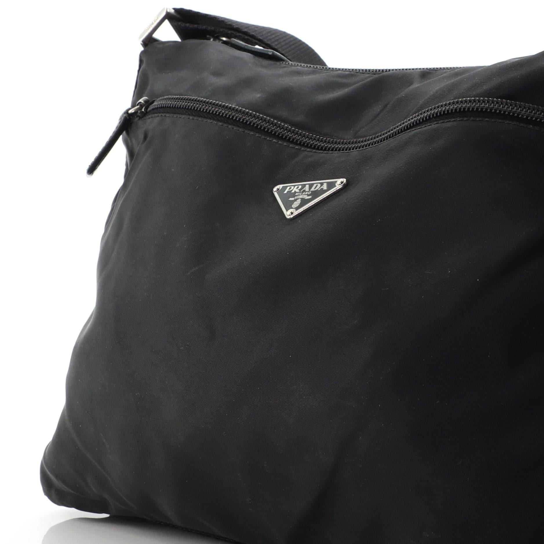 Prada Zip Messenger Bag Tessuto Medium at 1stDibs