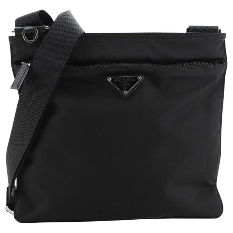 Prada Zip Messenger Bag Tessuto Medium