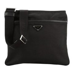 Prada  Zip Messenger Bag Tessuto Medium