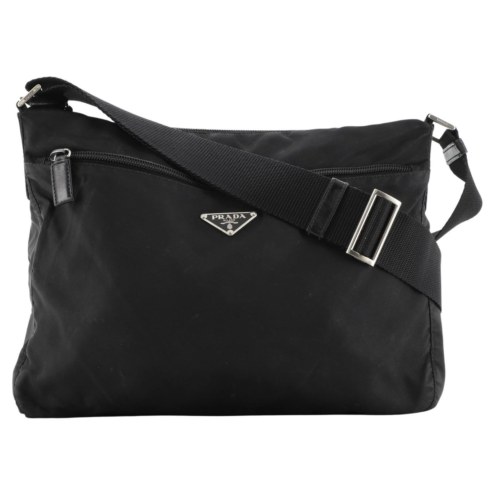 Prada Zip Messenger Bag Tessuto Medium at 1stDibs