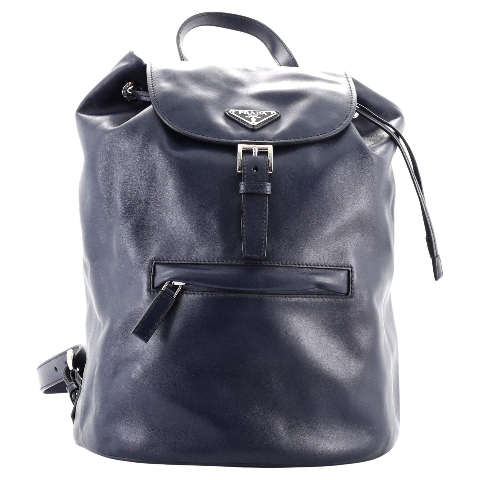 Prada Zip Pocket Backpack Soft Calf Medium For Sale at 1stDibs