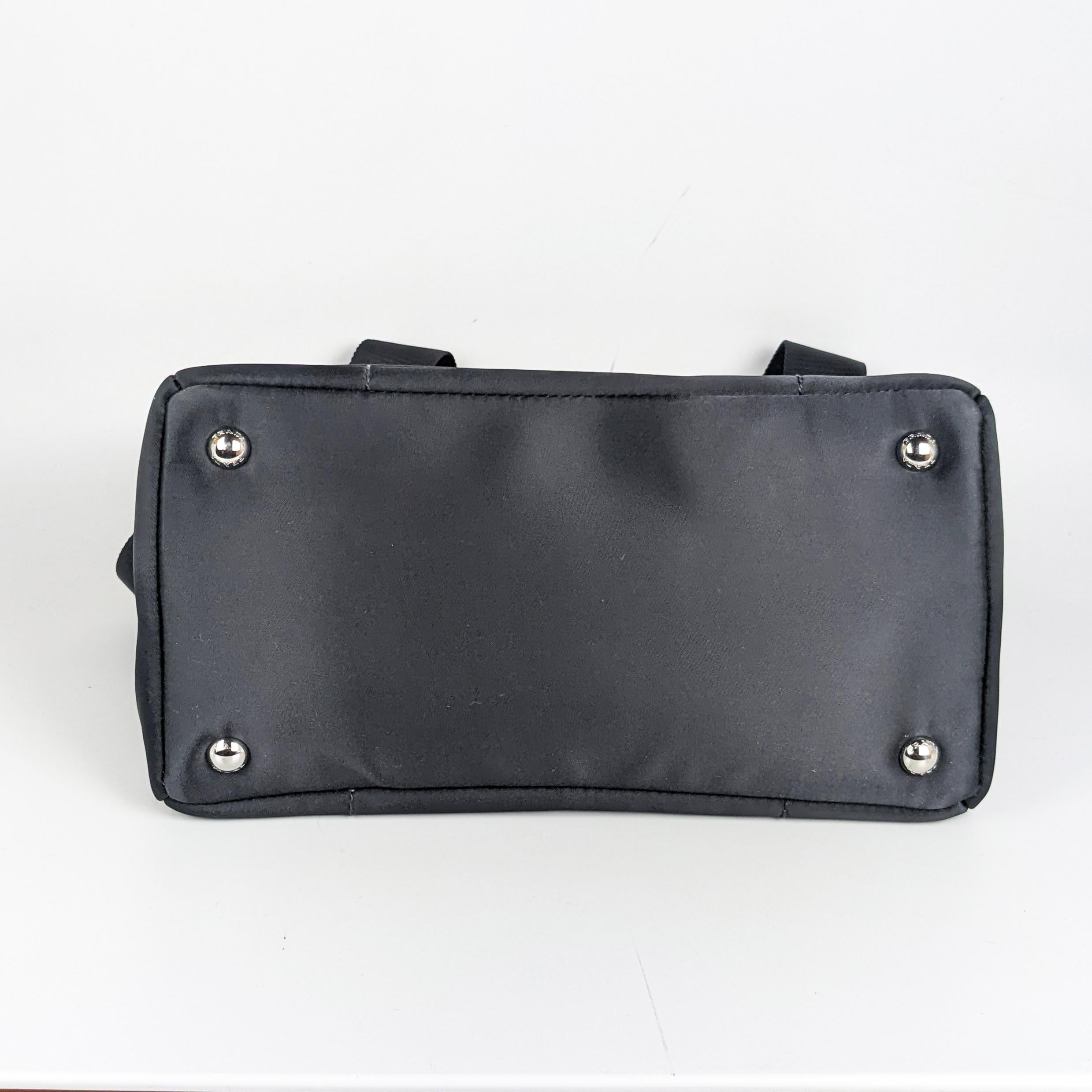 Prada Zip Pocket Chain Tote Bag Tessuto with Leather Small 1