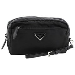 Prada Zip Pocket Wristlet Tessuto