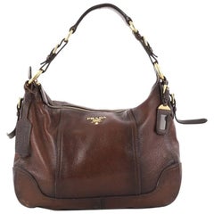 Prada Zip Top Hobo Cervo Antik Leather Medium