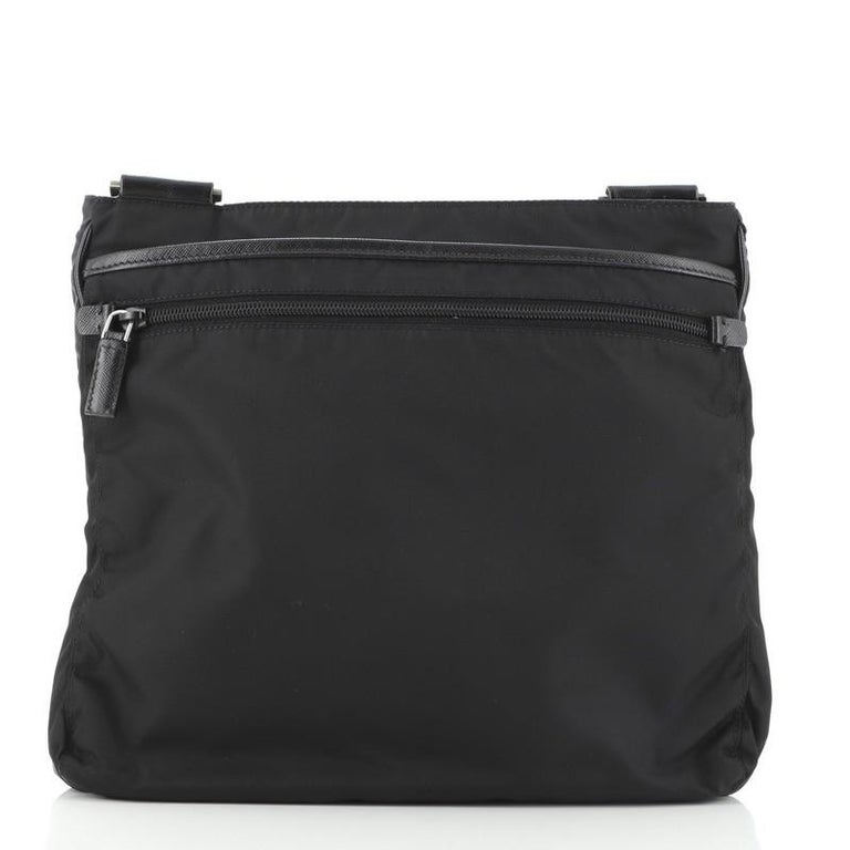 Prada Zip Top Messenger Bag Tessuto Medium at 1stDibs