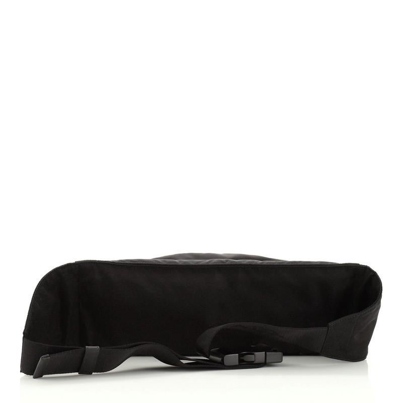 Black Prada Zip Waist Bag Printed Leather and Tessuto
