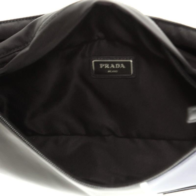 Women's or Men's Prada Zip Waist Bag Printed Leather and Tessuto