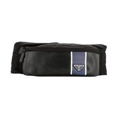 Prada Zip Waist Bag Printed Leather and Tessuto